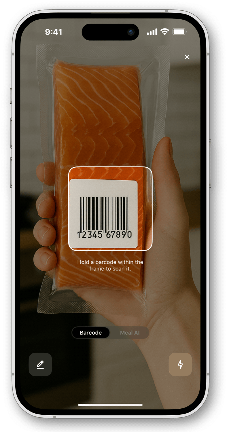 Le scanner de codes-barres Foodbok ajoute un produit au journal depuis l'emballage